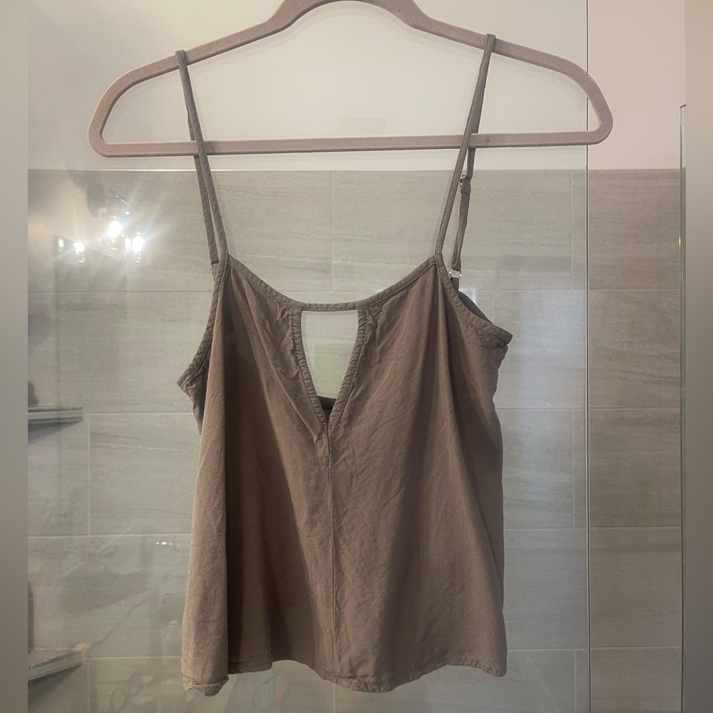 Olive cut out tank top